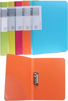 Acocony Punchless Binder Letter Size with Clamp Vivid Multicolor 5-Pack