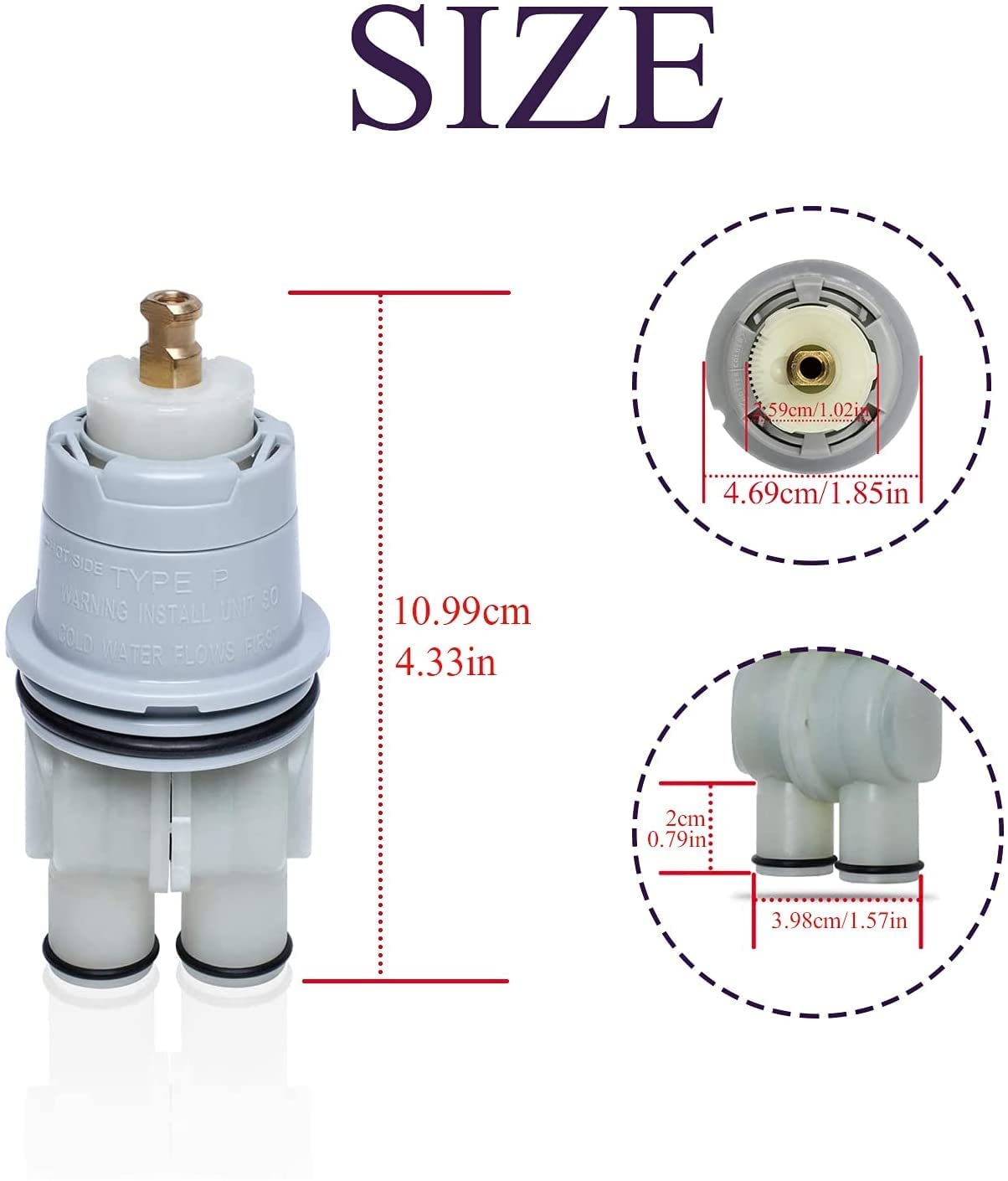 RP46074 Shower Valve Cartridge Replacement – Hot Water Cartridge Compatible With Delta Faucet Tub Shower Valve 13 & 14 Series