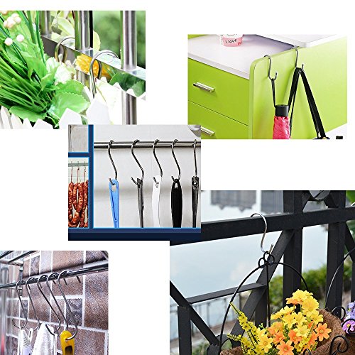 Dzhjkio 12 Pack Stainless Steel Heavy Duty(Bearing Weigh 22Lb) S Shaped Hanging Hooks 4.3" Hangers For Kitchen, Bathroom, Bedroom And Office(11Cm) #TOP1