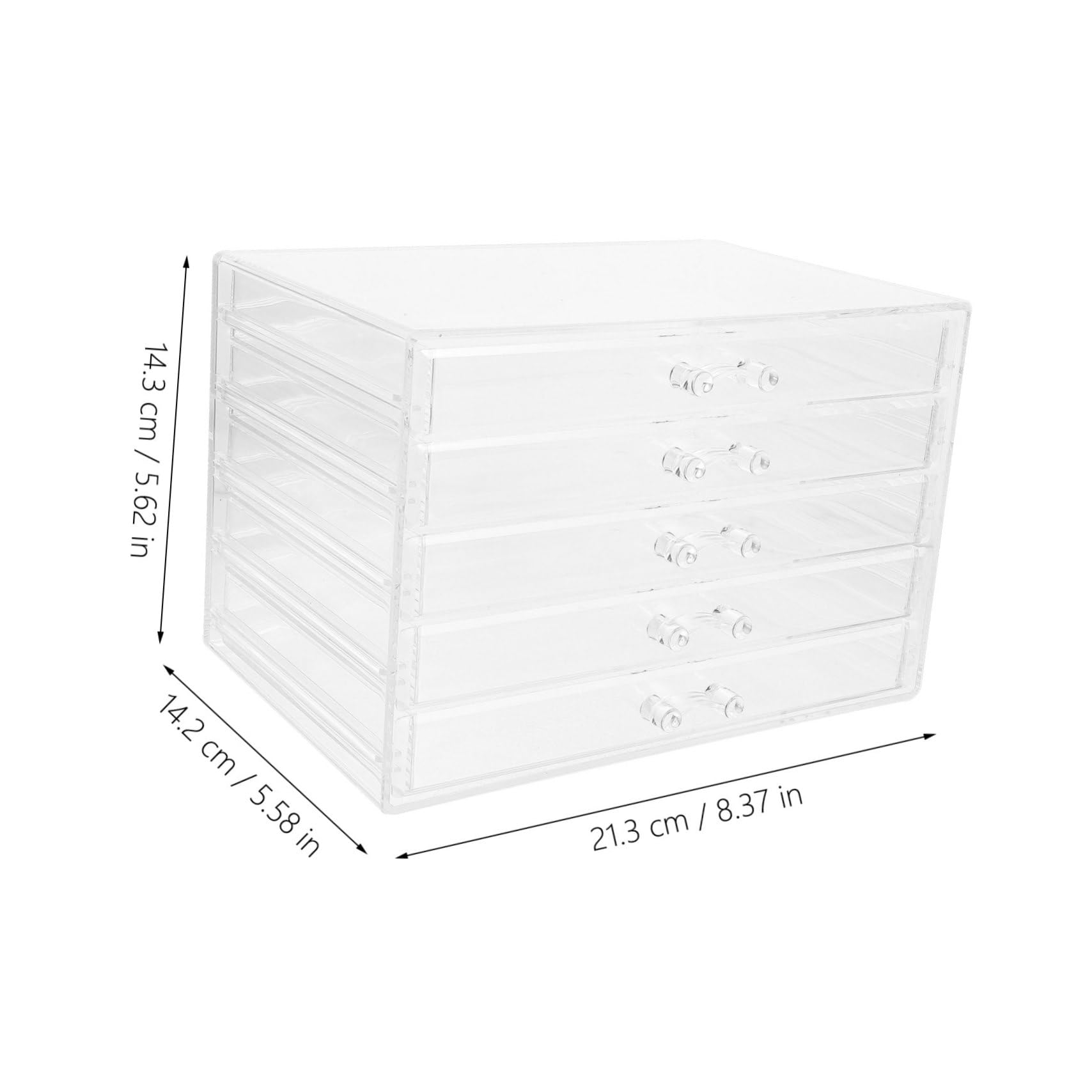 Happyyami Organizador de Maquillaje Acrílico con 5 Cajones Versátil y Fácil de Limpiar para Decoración de Escritorio y Almacenamiento de Cosméticos