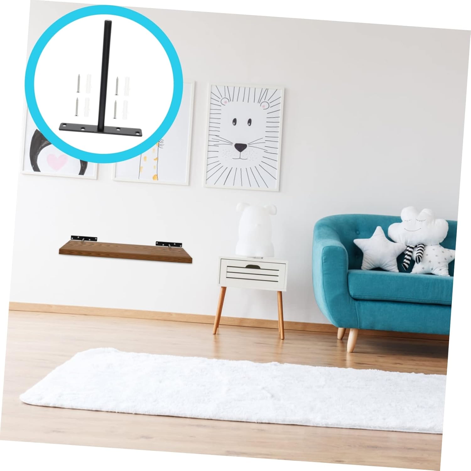 Uonlytech 4 Sets Shaped Shelf Bracket Concealed Wall Support Rack Heavy Duty Support Stand for Stylish Home Storage Easy to Install and Durable