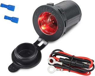 KPLYDSASTD Enchufe de encendedor de cigarrillos de 4 colores, 12V-24V, enchufe impermeable, adaptador de toma de corriente, accesorios de coche for barco marino, motocicleta y camión Encendedor de coc
