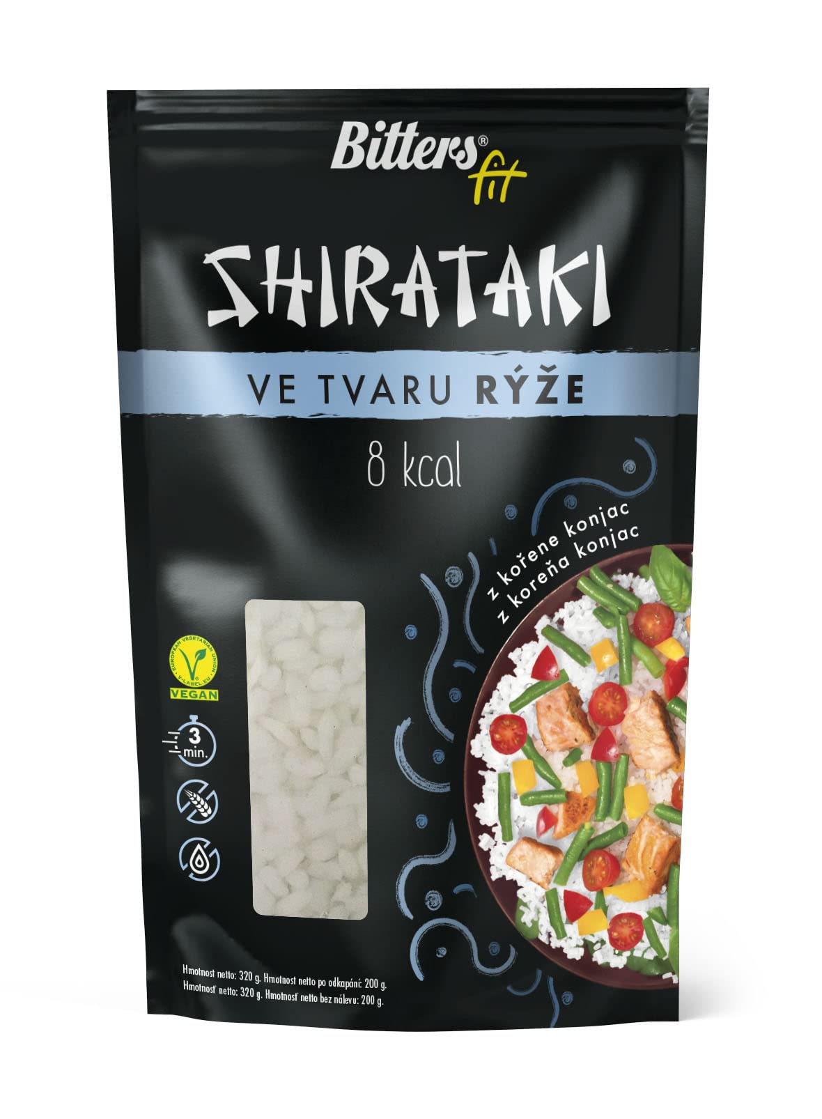 Bitters Shirataki Konjac Pasta - Riso - 3x200g