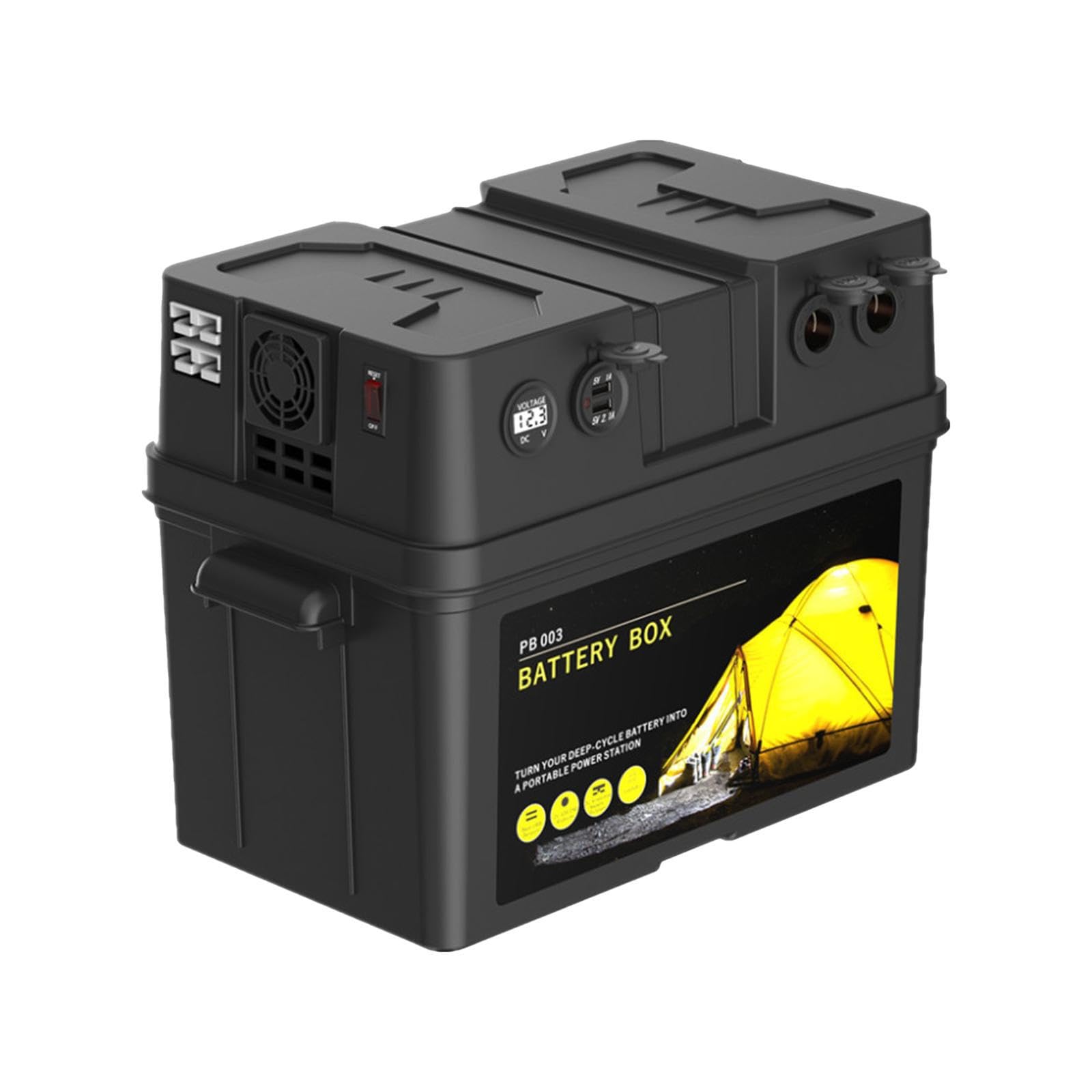 Scatola per batteria portatile durevole, centro di alimentazione | multifunzionale, efficiente Per sistema di accumulo di energia per camper, vassoi per attrezzature da esterno, scatola per