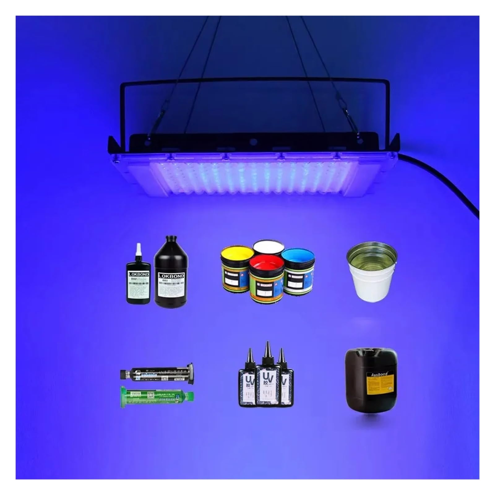 50W 100W 200W LED-Ultraviolett-UV-Härtungslampe 395nmUV Klebstoff Drucken Sprühen Lackieren Harz Tinte Harz DIY-Härtung(200W)