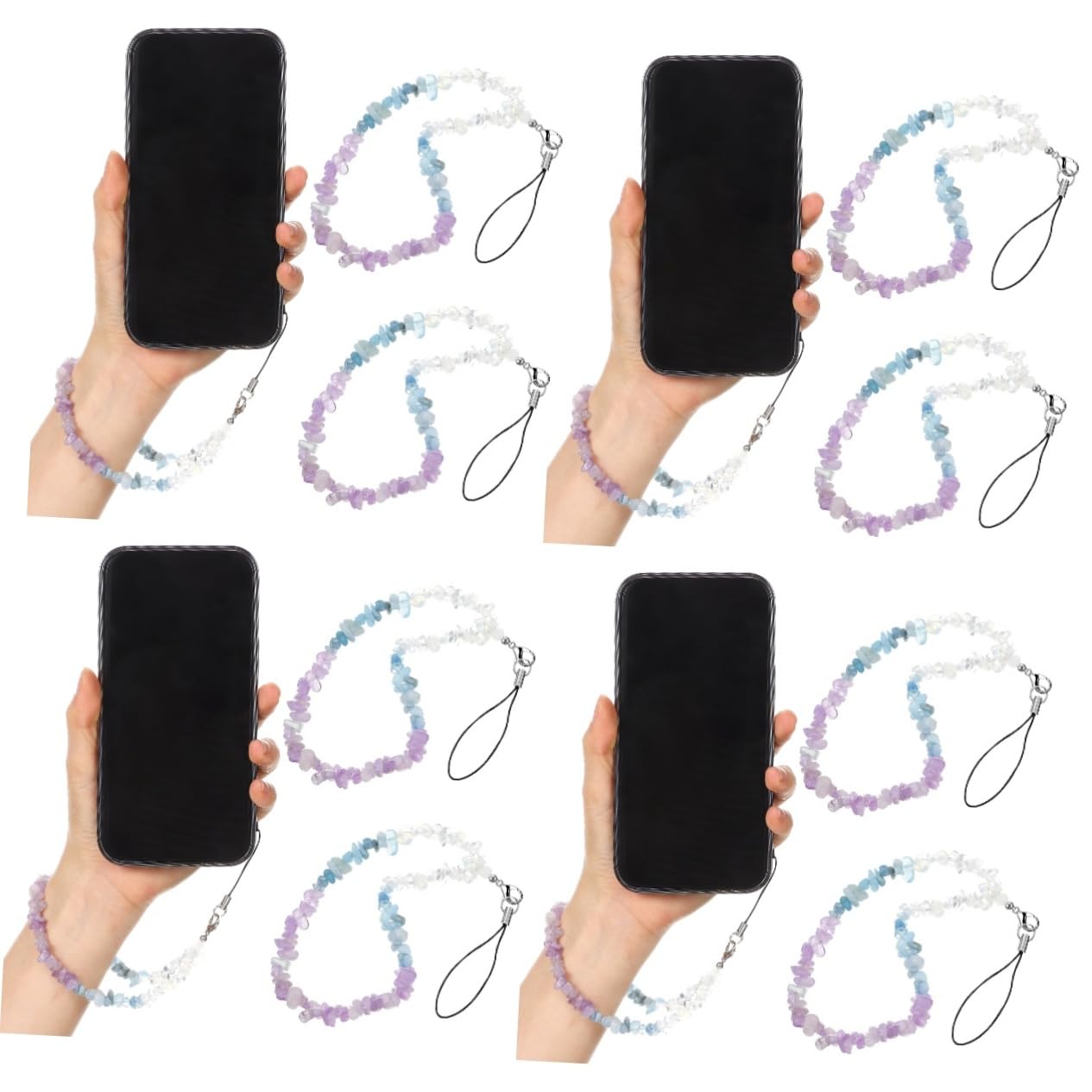 HEMOTON 4 Pz Cordino tracolla per cellulari tracolla per telefono cinturino per chiavi ciondoli per telefono con perline telefoni cordini per chiavi cinturino del telefono lungo carino
