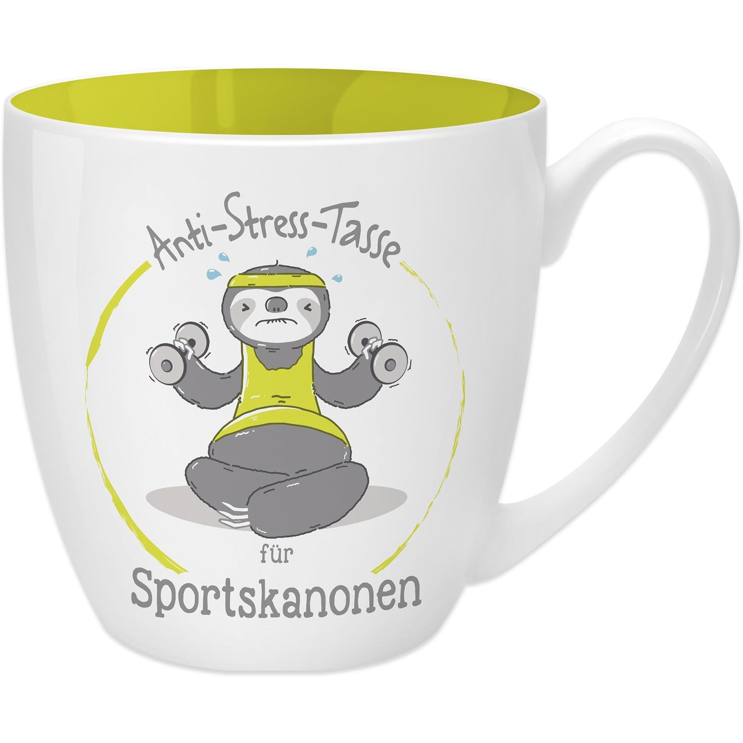 Sheepworld Gruss & CO Anti-Stress Mug Sports Cannons | Mug with Saying, 45 cl, New Bone China | Funny Gift | 45522