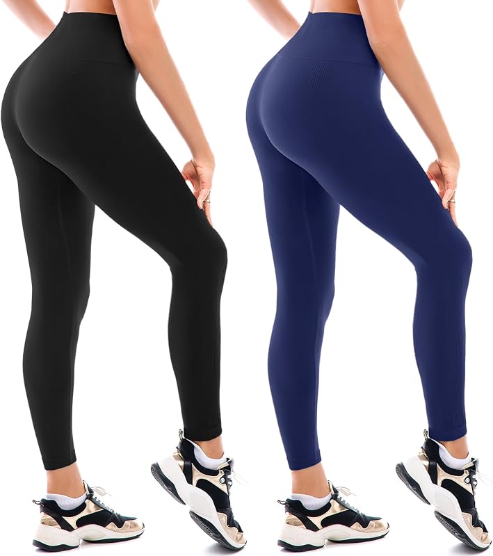 Walifrey Fleece Lined Leggings Women 2 Pack | Soft Fleeced Tights, High Waisted, Warm Pants for Women, Thermal Winter Bottoms, Workout & Casual Daily Wear