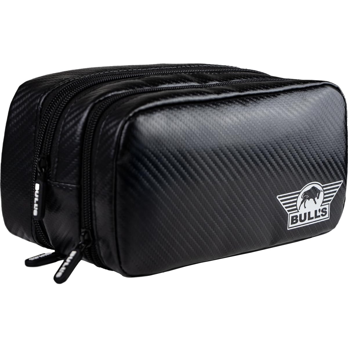 Bull's Carbon Wallet Darttasche – Dart Case für 6 Darts, 9 Molded Flights & Zubehör – Premium Dart Etui in Carbon-Optik