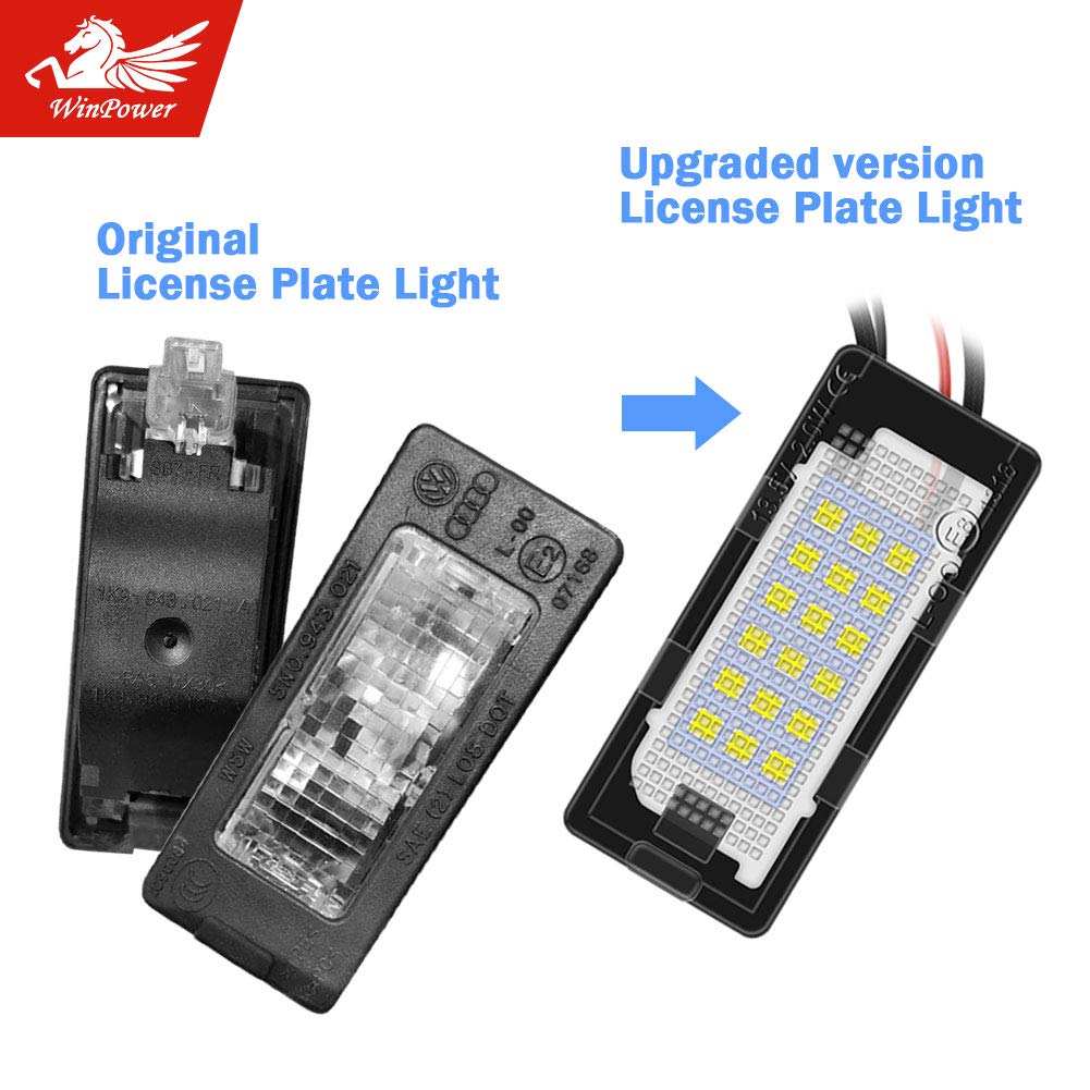 WinPower LED Luce targa SMD 6000K White Canbus Error Free Compatibile con Passat 3C B6/B7 Touran 1T GP2 Touareg2 Golf 5/6 più Jetta6 Polo 6R Sharan 2 ecc, 2 Pezzi