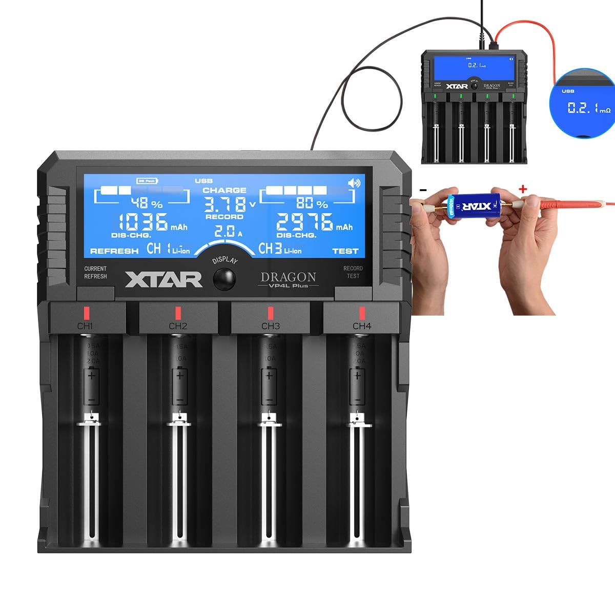 XTAR DRAGON VP4L Plus（VP4 Plusの リチウム充電器…