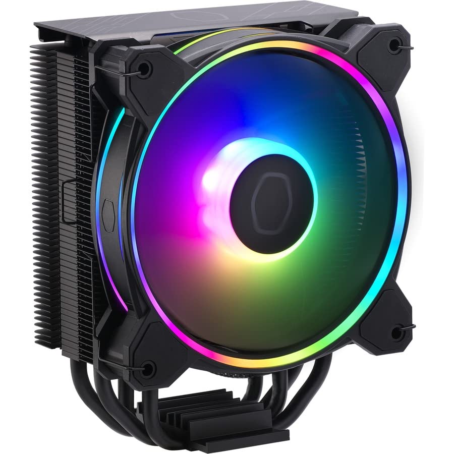 Image of Cooler Master Hyper 212 Halo Black CPU Air Cooler,120 Halo PWM Fan,Dual Loop ARGB,Aluminum Top Cover,4 Copper Heat Pipes,154mm Tall,AMD Ryzen AM5|AM4,Intel LGA 1851|1700|1200 Brackets,(Pack of 10)