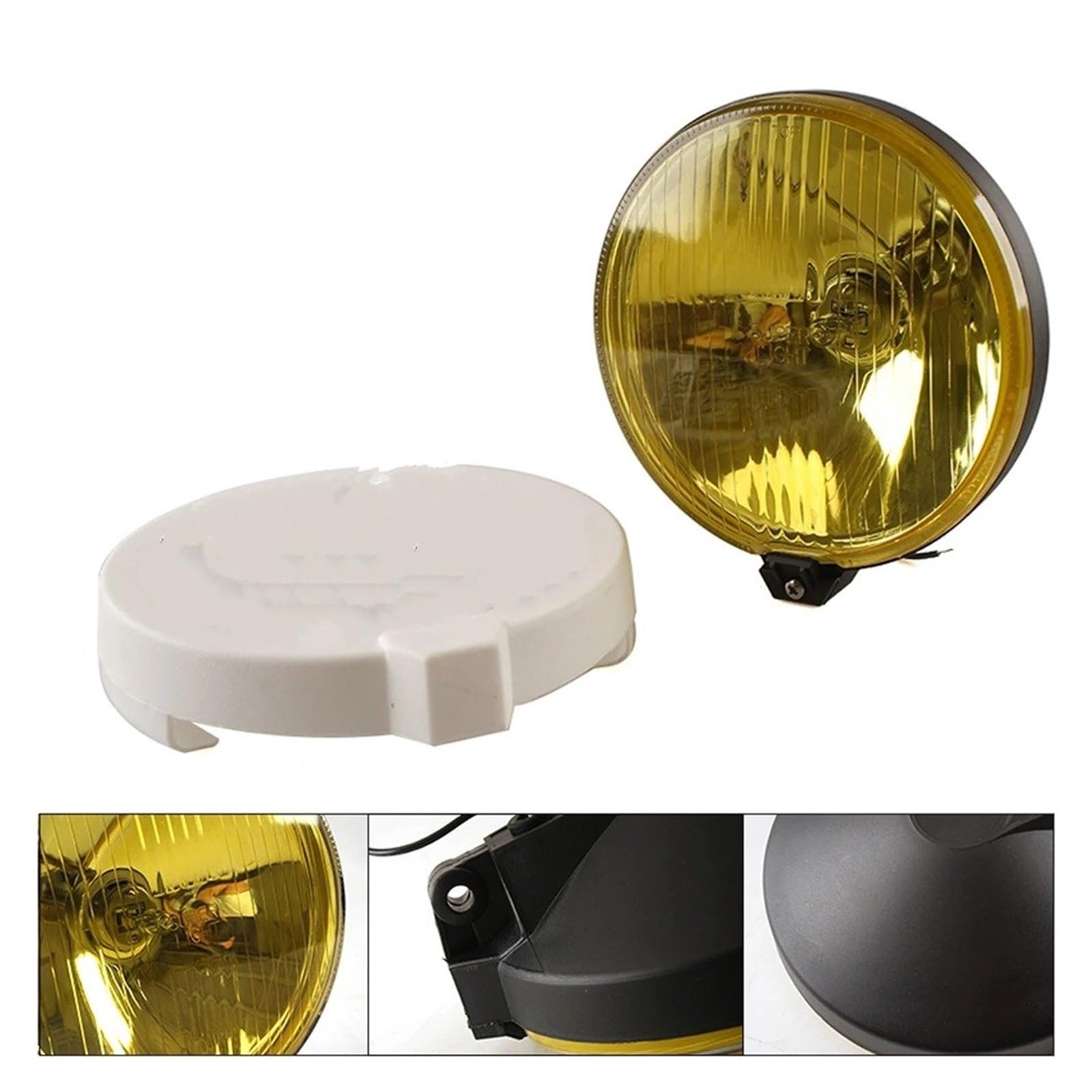 ESPYN Per FENDINEBBIA ALOGENO DA 6 POLLICI 12V CAMION SPORTLIGHT ROTONDO SUPER LEGGERO H3-GIALLO Alogeni Luce