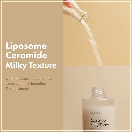 Miniatura 4 de TOSOWOONG Rice Glow - Tónico lechoso con 784,000 ppm de agua de arroz coreano, niacinamida, ceramidas, pantenol, brillo, piel de vidrio, hidratante,