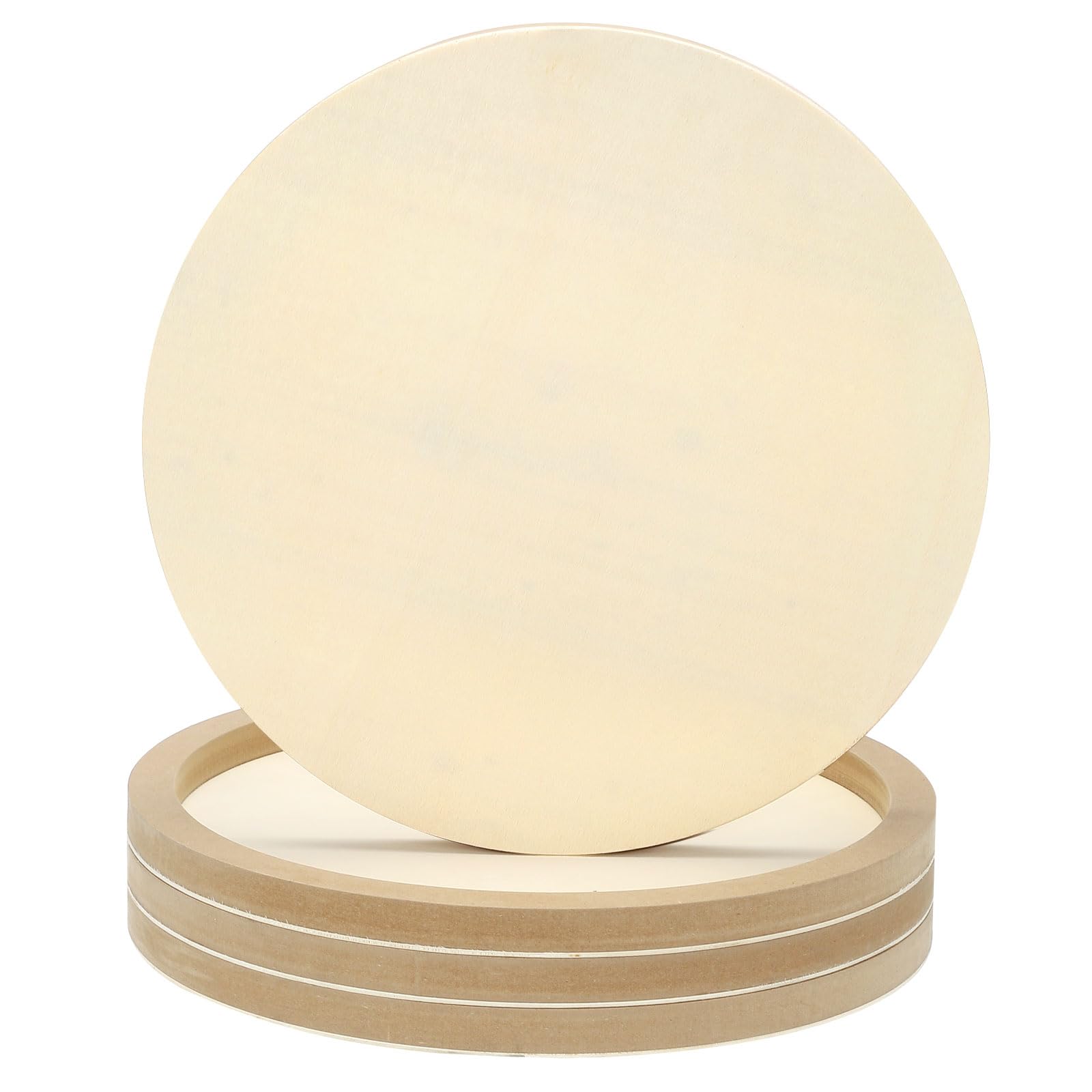PATIKIL 14" Round Wood Canvas Panels, 4pcs Unfinished Wood Plaque Disc Circle Board for Craft Projects, Art Painting, Carving, Engraving, DIY