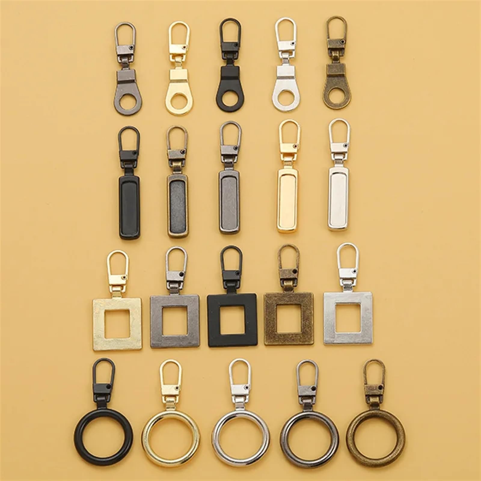 Reemplazo del tirador de cremallera, Tirador de cremallera 5 piezas de cremalleras de costura kits de reparación de deslizadores de cremallera de metal desmontables for bolsos mochila abrigo lengüeta