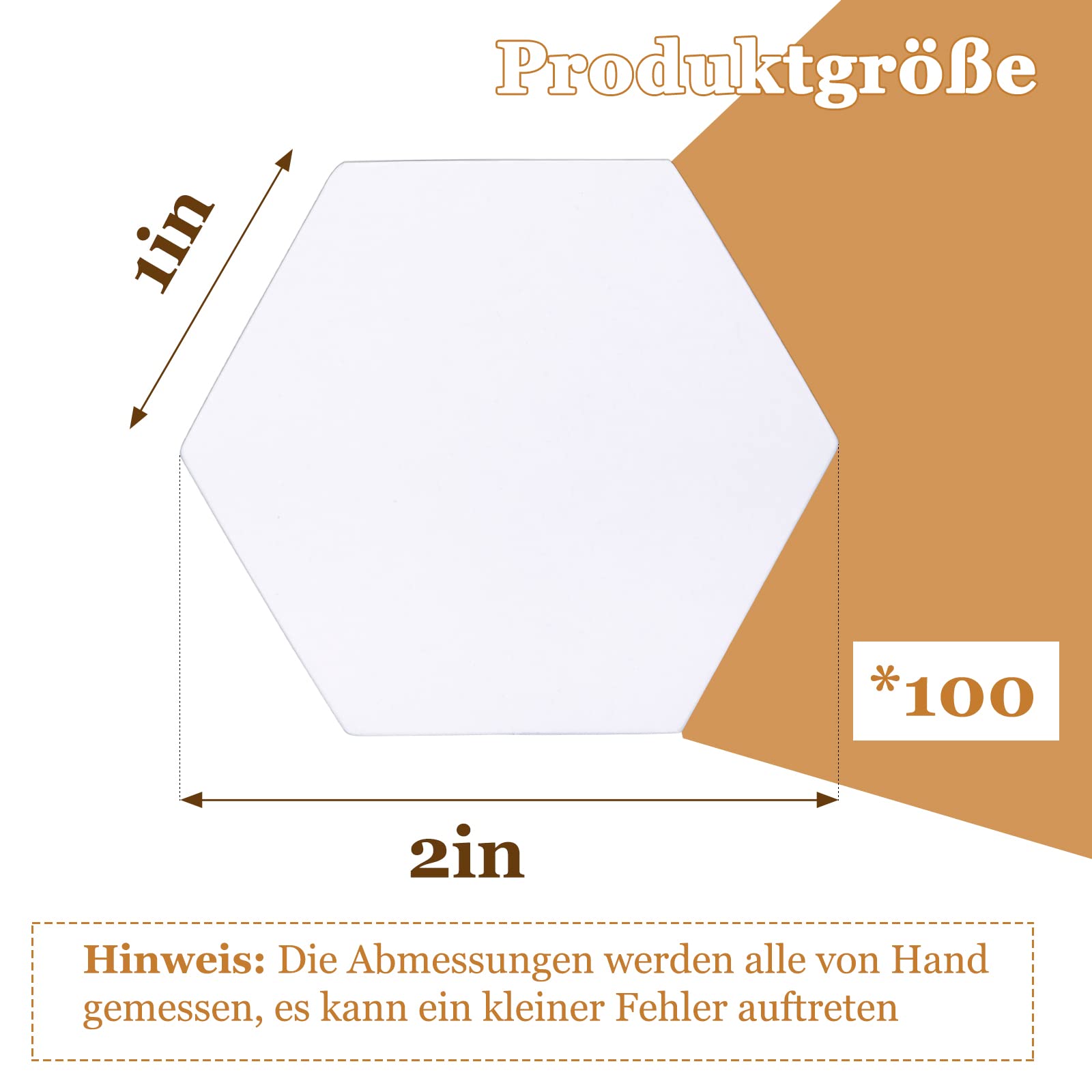 100 Stück Hexagon English Paper Piecing Schablonen, 1-Zoll Quilting Paper Vorlagen zum Patchwork DIY