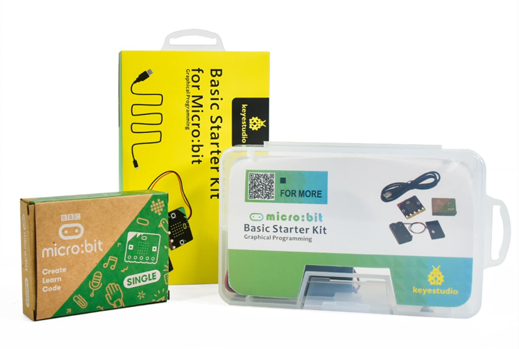 KEYESTUDIO BBC Microbit V2.2 PC Component Kit Educational Coding Kit con Placa Micro bit V2.2, Bloques y código MicroPython, proyectos de Ejemplo