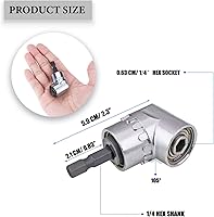 Vista 7 de Accesorio de taladro de ángulo recto, adaptador de broca de ángulo recto de 105 grados, 2 destornilladores en ángulo para espacio reducido