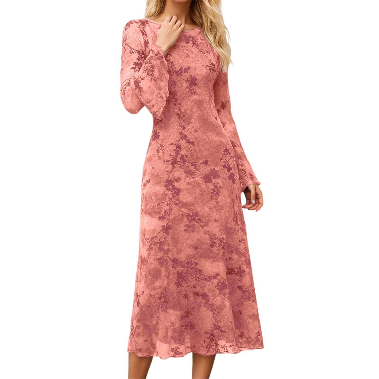 Vestidos de verano 2026 para mujer, estilo francés, retro, de malla jacquard, elegante, casual, con hombros descubiertos, vestido de manga para uso diario cómodo con patrón floral