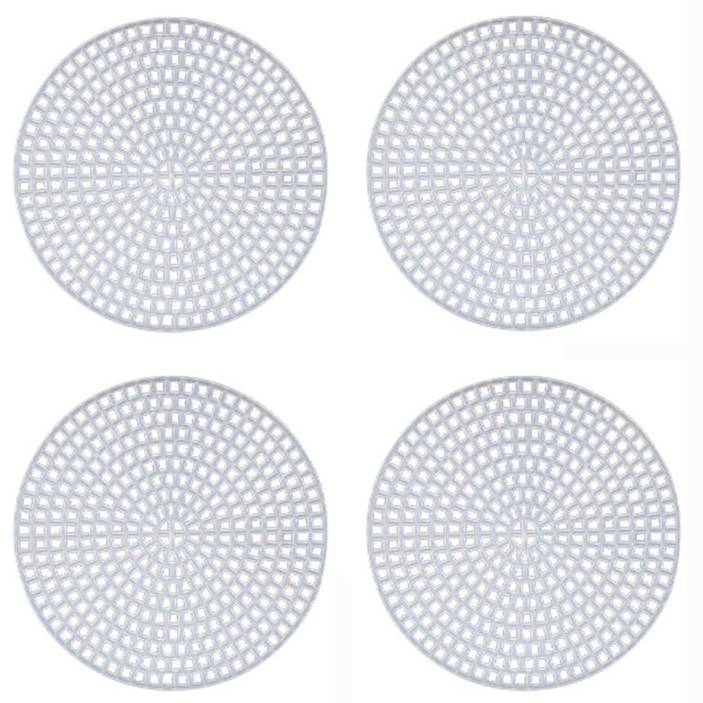 5 PCS Plastic Circular Canvas White Transparent Needle Point Mesh, Dia6.2/7.7/9.6/11.5/14.7/17/17.5/20/23.7CM Grid Board, Used for Embroidery Crochet Projects(11.5cm)