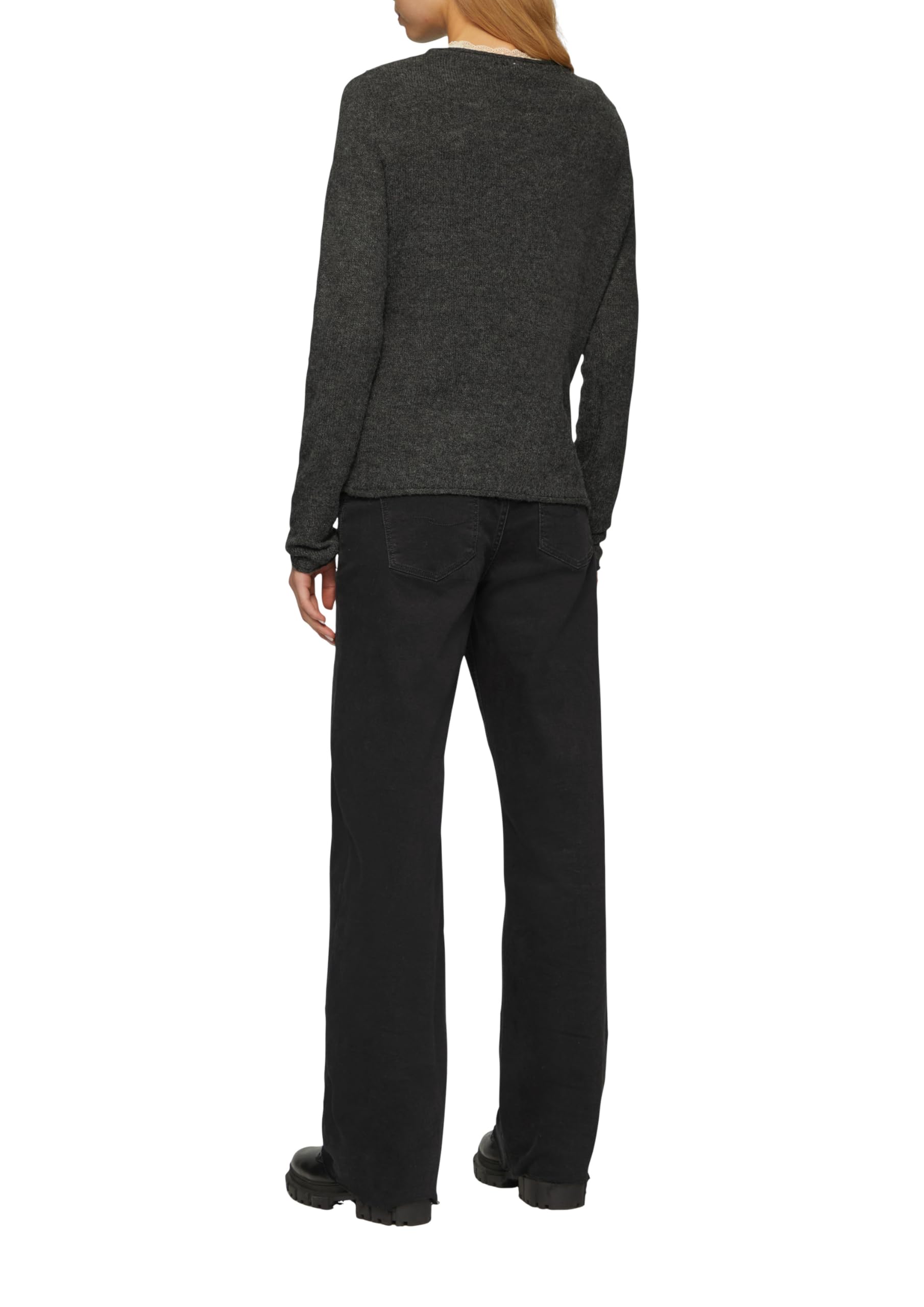 QS 2158408 Jersey de Punto con Cuello Alto y Bordes de Tortuga Mujer (Pack de 1)