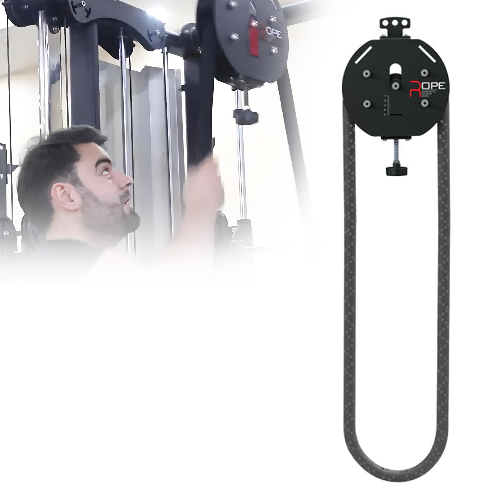 Sistema de ejercicio de cuerda portátil, máquina de entrenamiento de resistencia ajustable para entrenamiento de fuerza, entrenador de polea de cable sin fin para fitness en casa