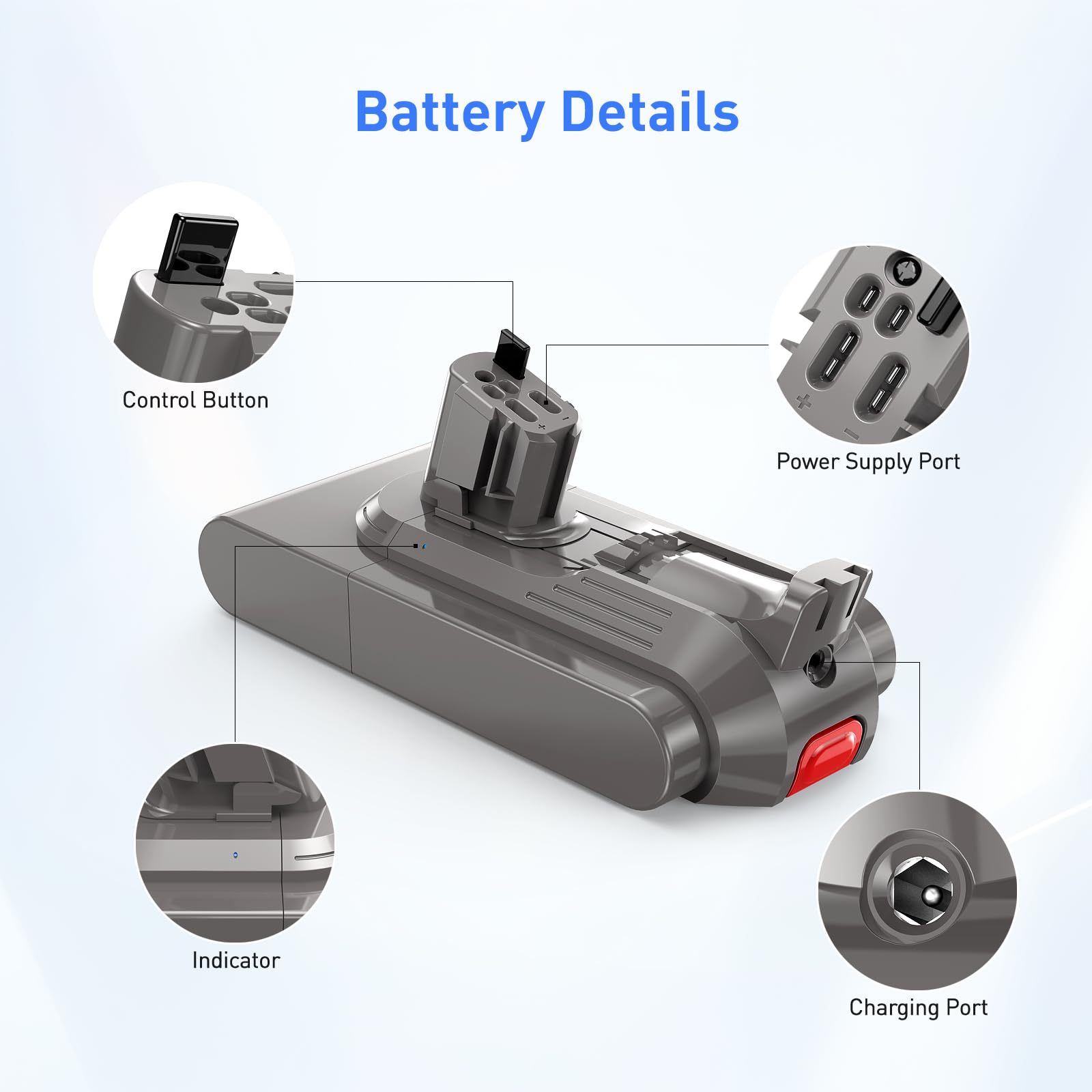 NASTIMA Batería 25,2V 3900mAh Li-Ion Batería de Respuesto para Dyson V11 V15 Click-in, Dyson V11 Animal, V11 Complete Extra, V11 Fluffy Extra, V15, SV15, SV18, 970425-01, 970938-01 Series Aspirador