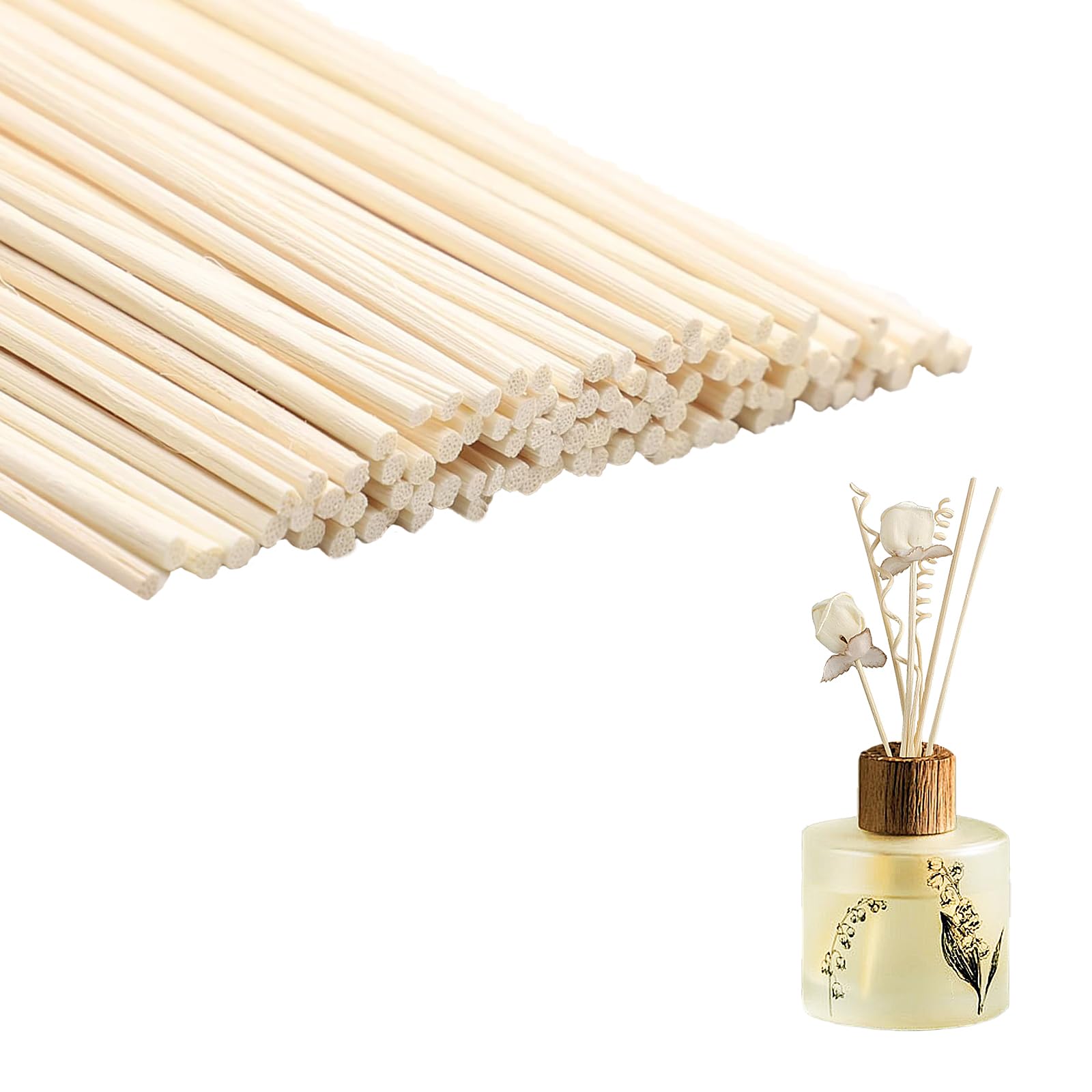 210 Stück Duftstäbchen Set – 24 Cm Schwarze Fiber-Sticks & Rattan-Deko, Für Raumduft Diffuser Mit ätherischen Ölen
