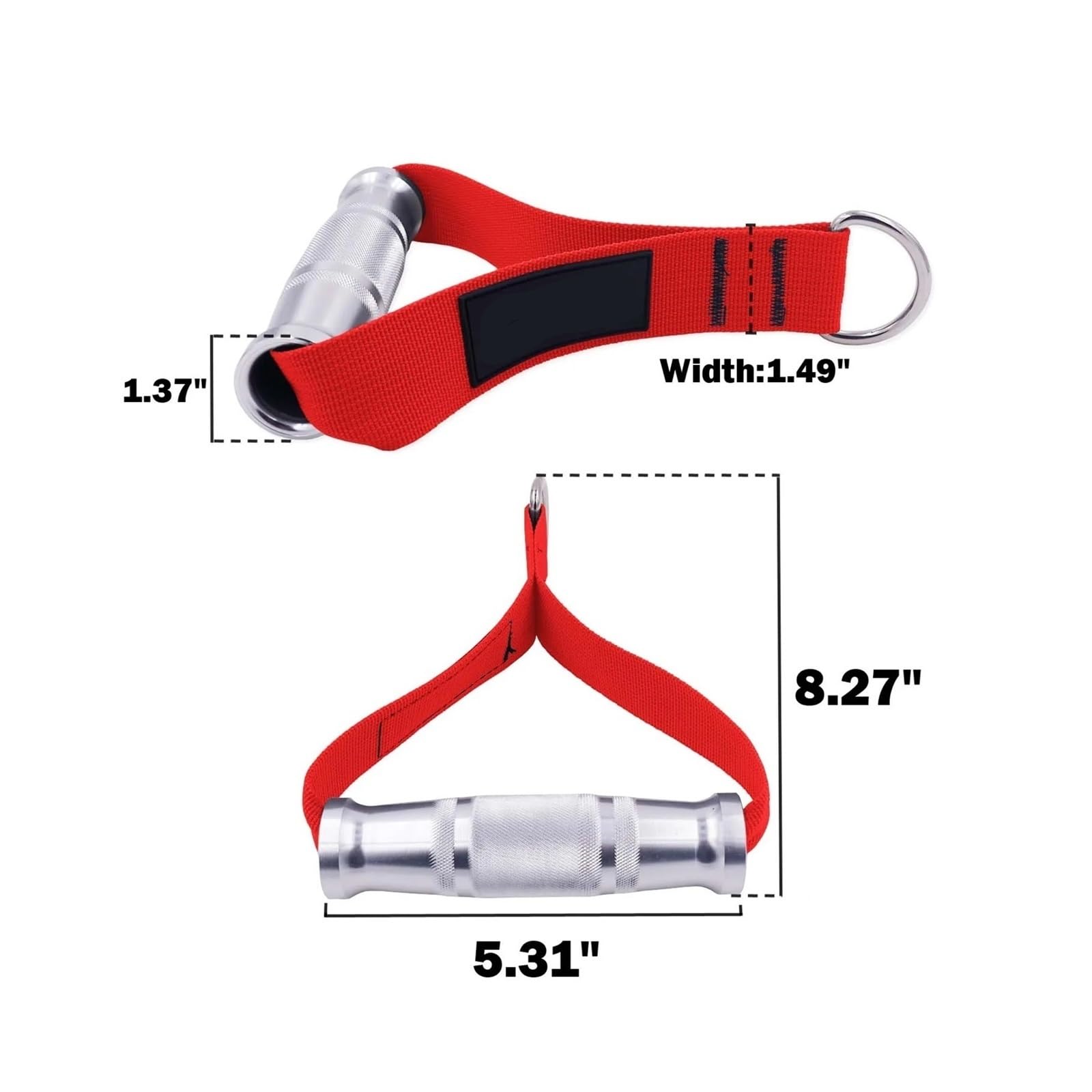 Maniglie per bande di resistenza Maniglie da palestra in metallo da allenamento Impugnatura in lega di alluminio resistente con borsa con gancio for accessori for fasce di resistenza con attacco for m