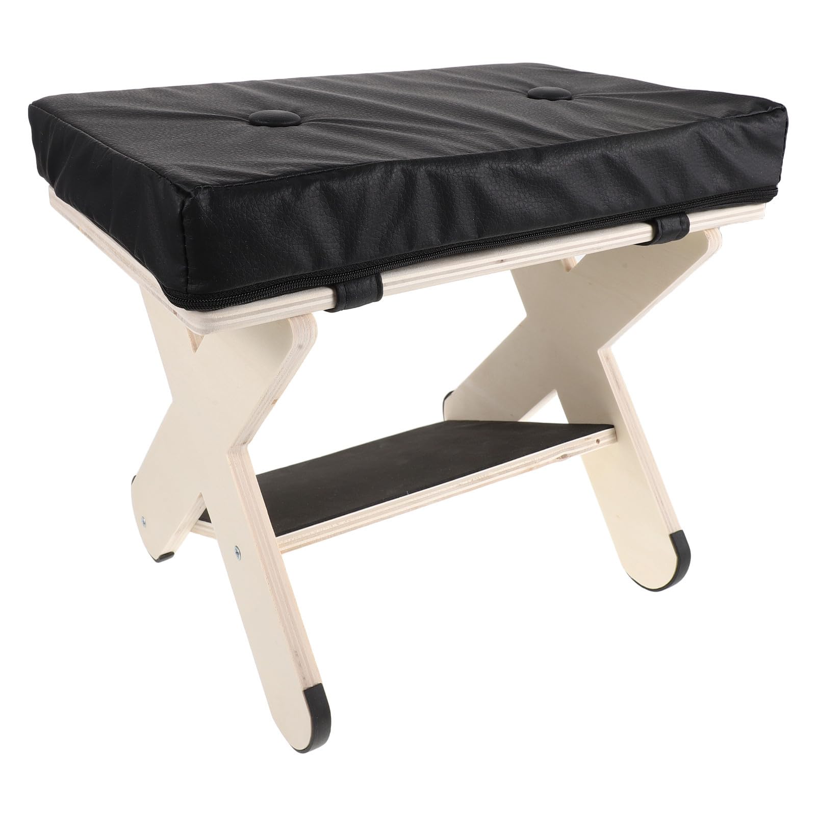 DOITOOL Reposapiés de Madera para Oficina con Patas en X, Negro