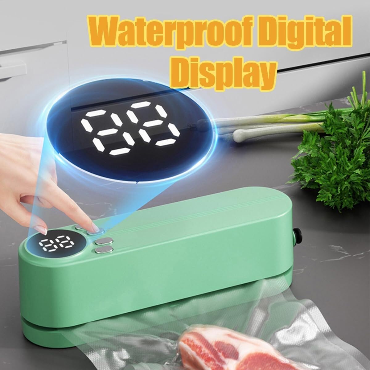 Máquina selladora al vacío, sellador automático de alimentos 4 en 1 con extracción de aire externa, 3 ajustes de temperatura para alimentos secos y húmedos, ideal para equipos deportivos