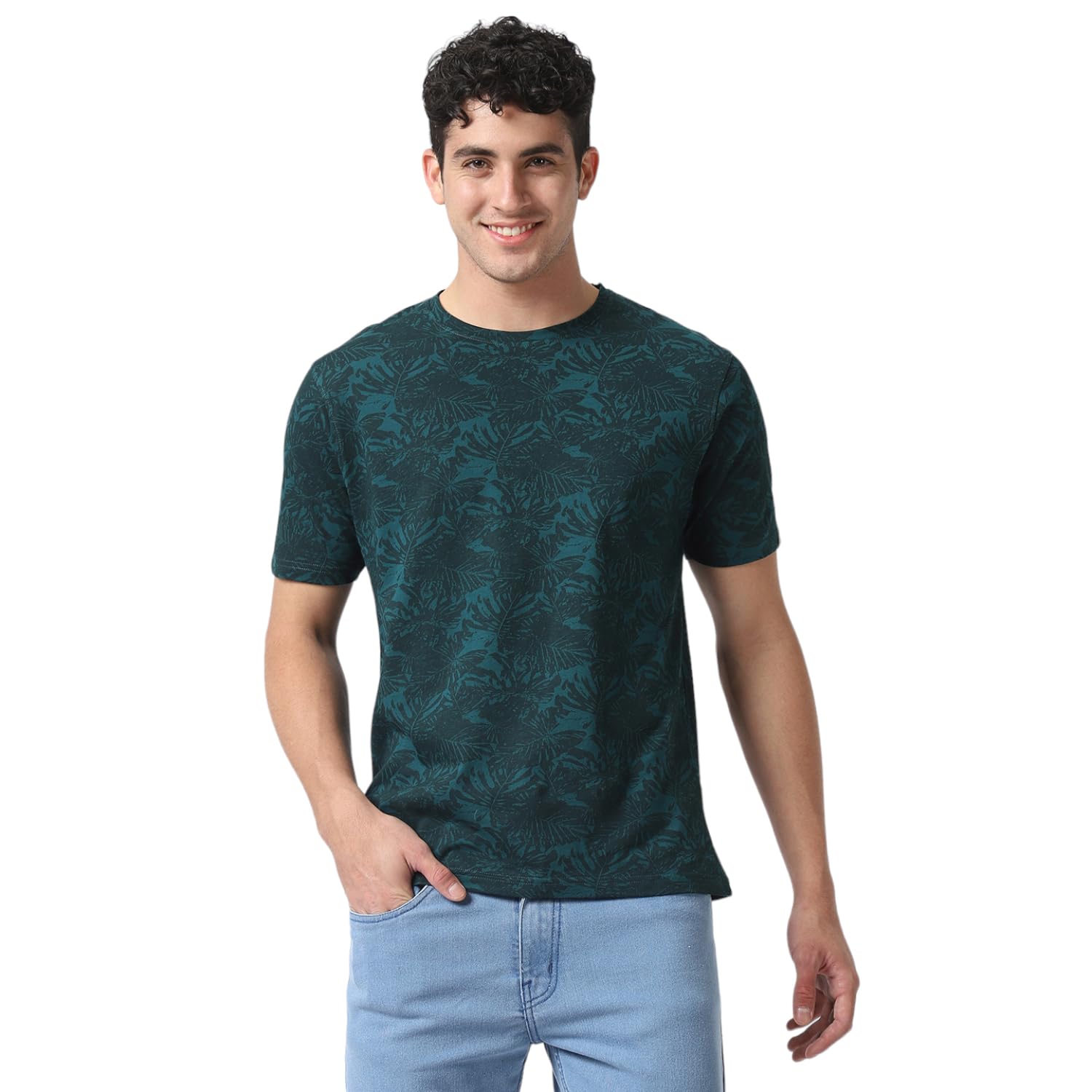 Urbano FashionMen's Printed Half Sleeve Slim Fit Cotton T-Shirt