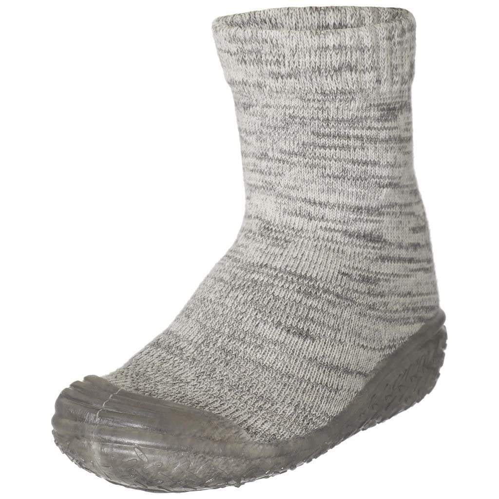 Playshoes Hausschuh-socke Gestrickt, Unisex Kids’ Hi-Top Slippers, Grey (Grau 33), 7.5 UK (24/25 EU)