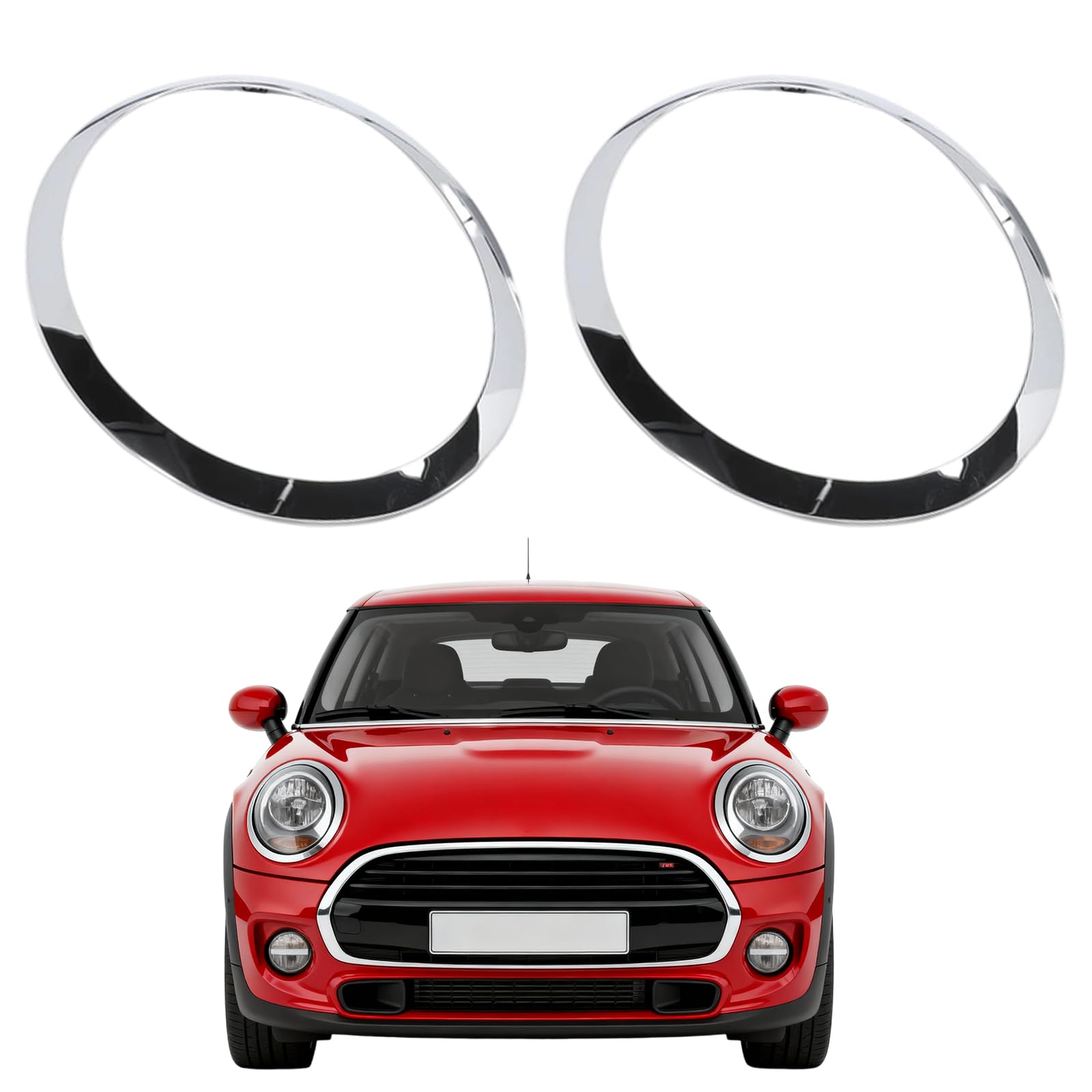 2 unidades Anillo Decorativo Para Faros Delanteros Compatible con MINI COOPER F55 F56 F57, Cubierta de Anillo para Faros Delanteros OEM 51137300631, 51137300632, 51712355791, 51712355798