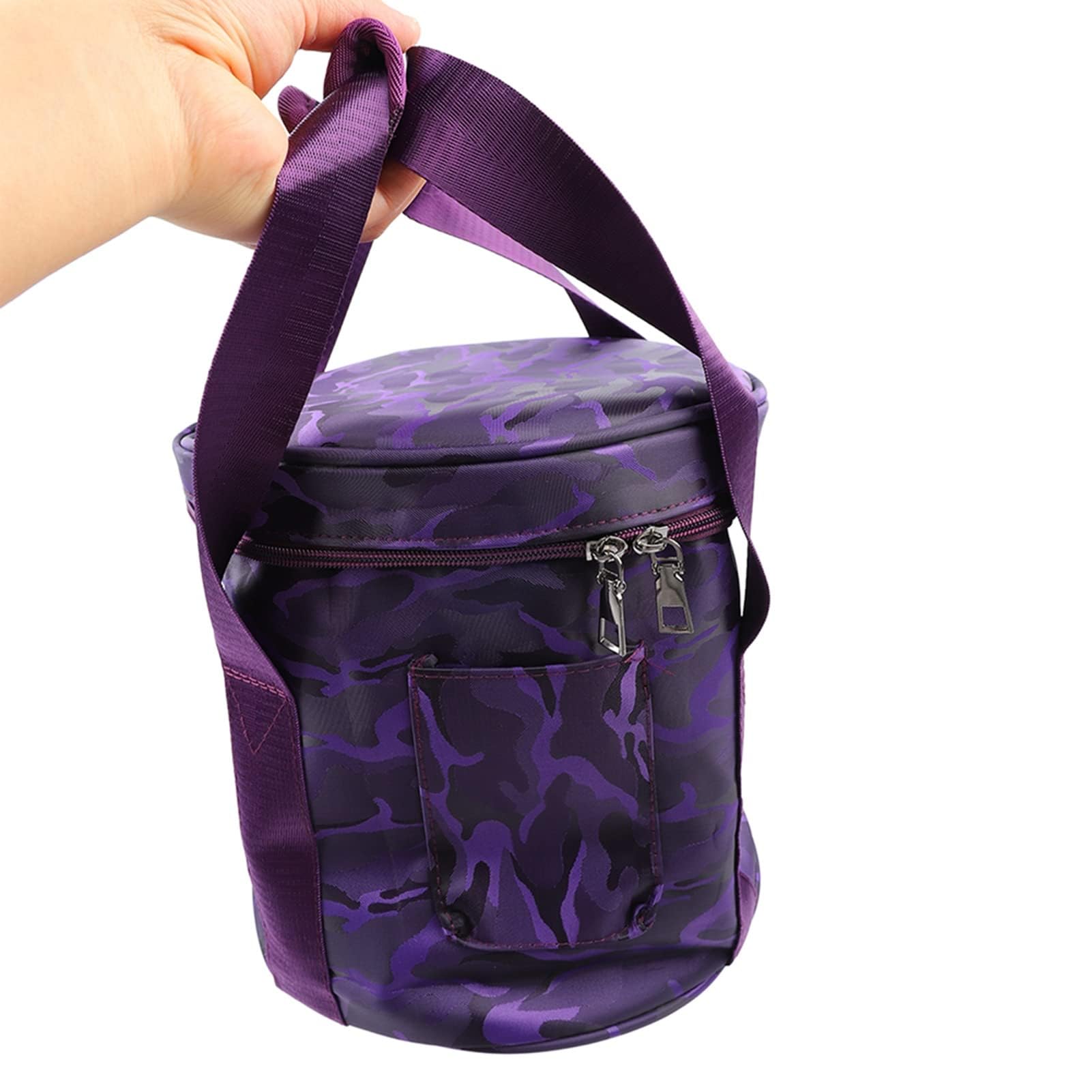 Musikschalen-Tasche, Klangschalen-Aufbewahrungstasche, Kristall-Klangschalen-Tragetasche mit 2 Au?entaschen, Doppelrei?Verschluss (12 Zoll reines Lila)