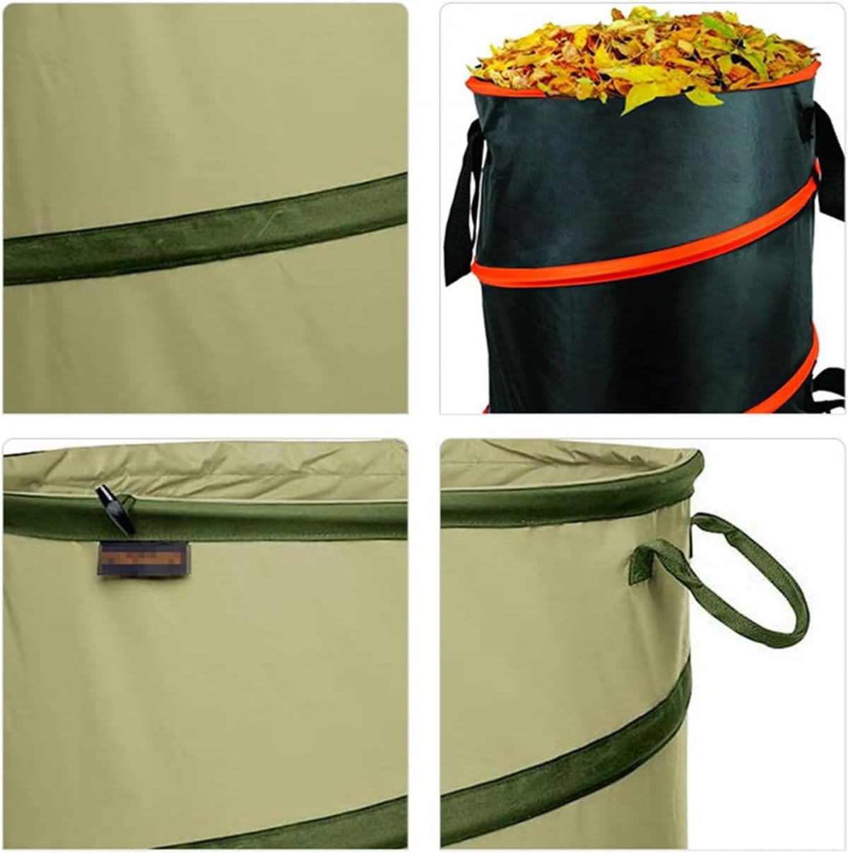 Garden Waste Bags, 10/24/30 Gallon Heavy Duty Garden Waste Bags, Foldable Camping Recycling Bags for Leaf, Trash, Debris, Garden Camping with Handle-10 Gallon