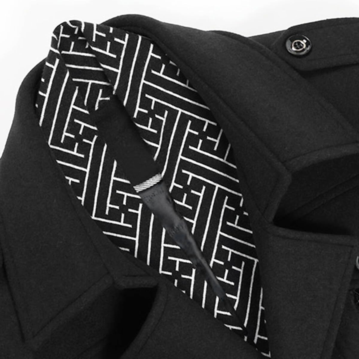 Allthemen Trench Corto Invernale da Uomo Trench di Lana Cappotto Spessa e Sottile Soprabito Parka Giacca a vento Giacca con risvolto