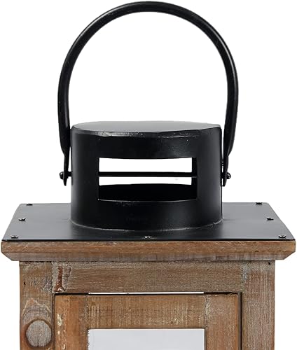 Miniatura 6 de Sintosin Faroles decorativos de madera maciza para exteriores, 15 pulgadas, farol de huracán de boda para centro de mesa, porche delantero,