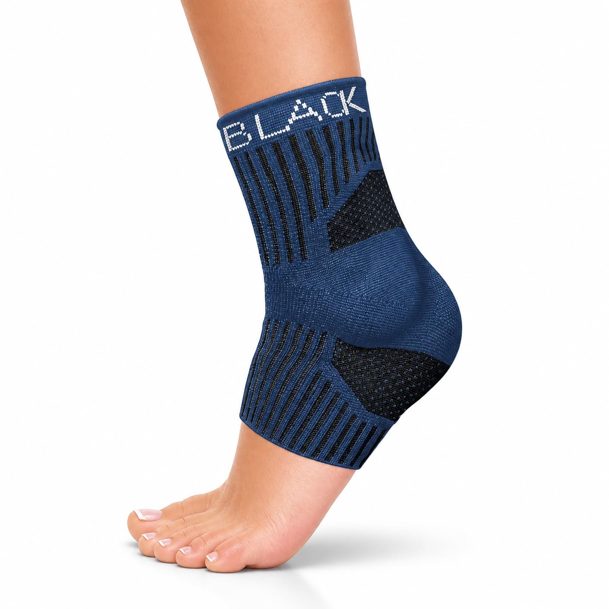 BLACKROX SPRUNGGELENKBANDAGE ANANKLE – Knöchelbandage für Damen & Herren – Fußbandage zur Stabilisierung beim Sport, Fußball, Joggen & Training – Blau/Gr. M