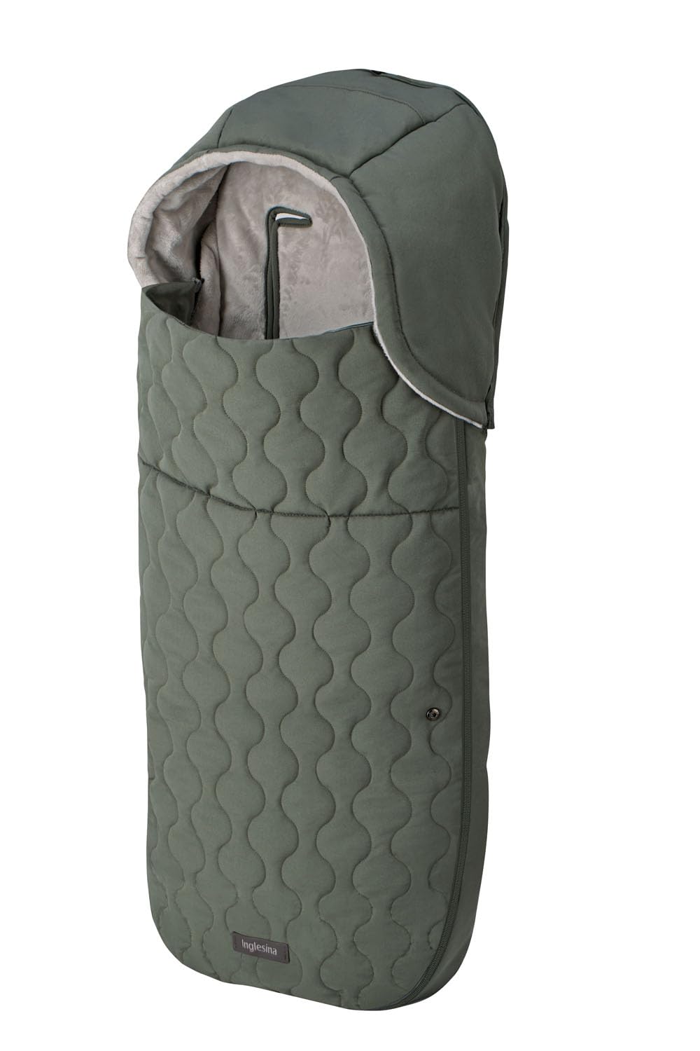 Inglesina Sacco Termico Passeggino 3 in 1, Interno in Caldo Fleece, Esterno Trapuntato Water-Resistant, Cappuccio Removibile, Compatibile con Cinture a 5 Punti, 44 x 92 cm, Uni Green