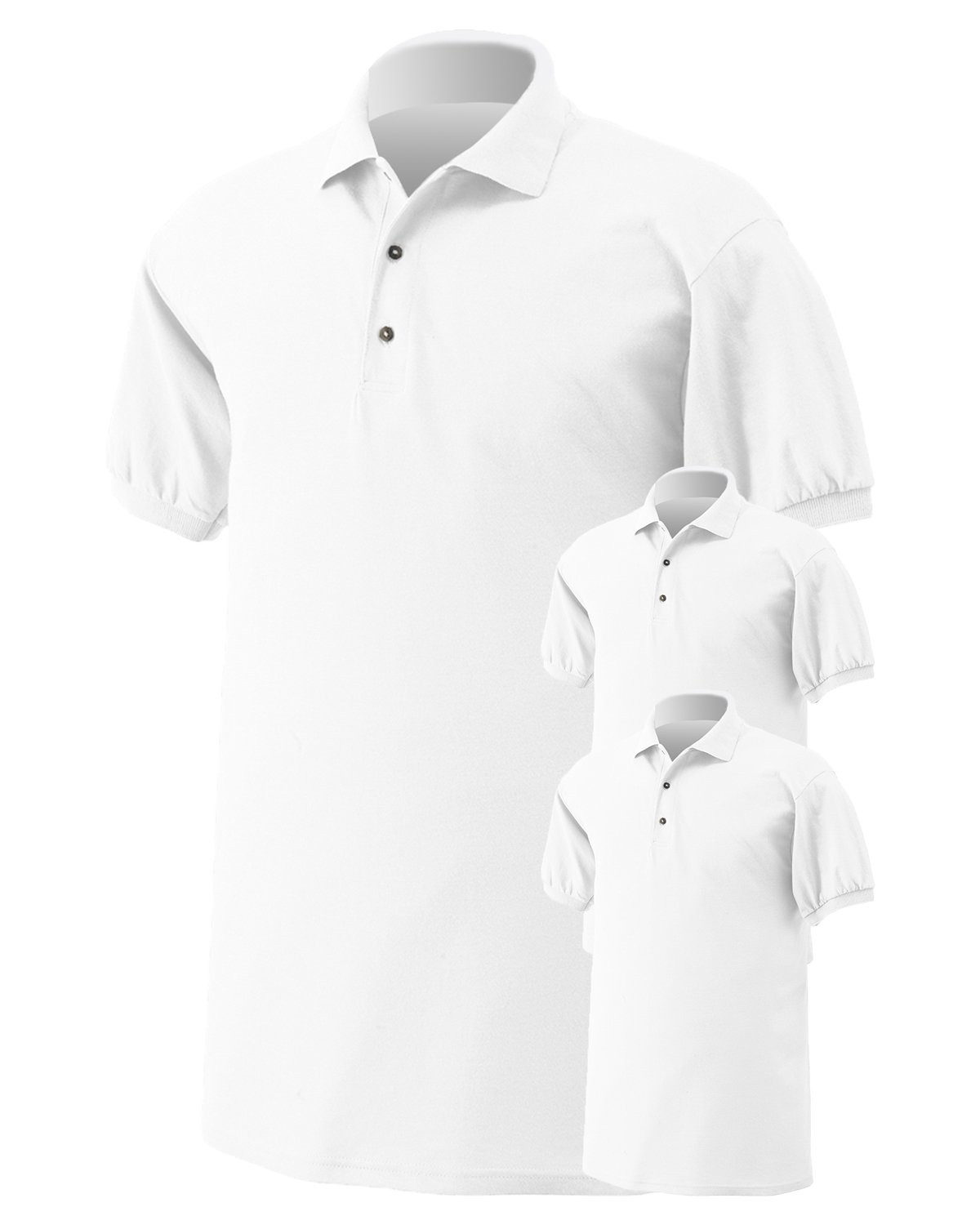 Gildan Men's Moisture Wicking Polo Sport Jersey (Pack of 3)