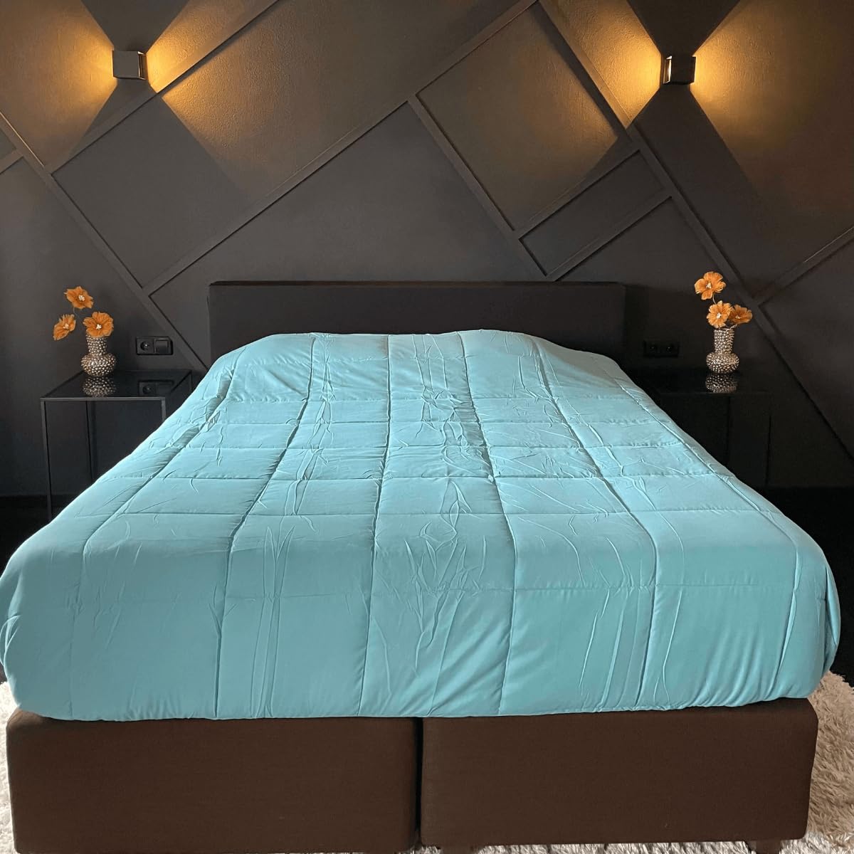 Zelesta Easybed Light helårsdyne vaskbar Dyne 4 sæsoner, Dyne 300 GSM mikrofiber, superblødt tæppe, åndbart