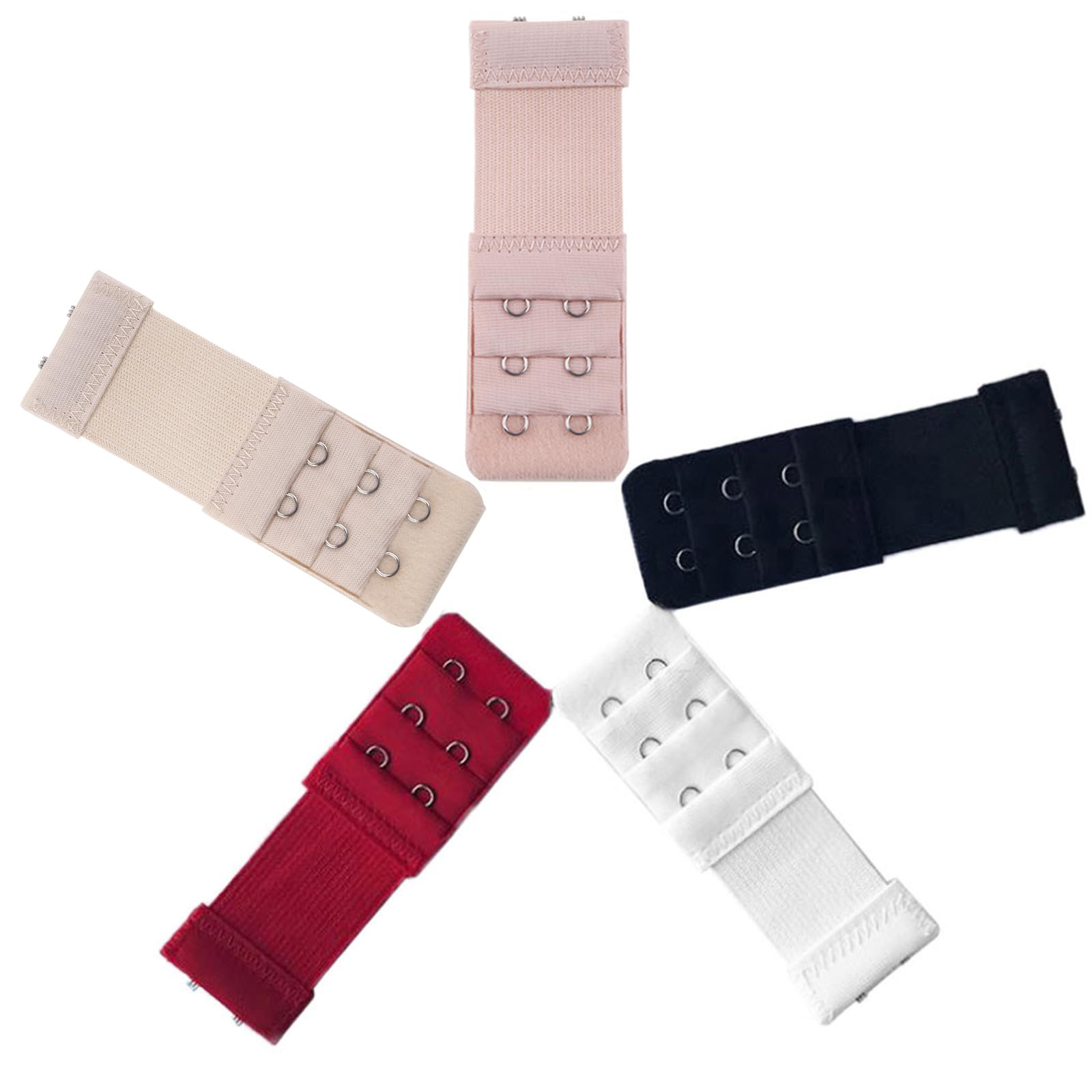 YIBOZI Women 2 Hook Bra Extender Elastic Underwear Extension Strap Clip Expander Buckle Bra Extender