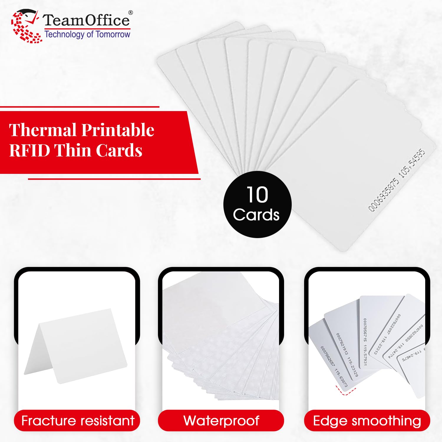 Team Office Thin, ISO, Thermal Printable RFID Proximity Cards for Attendance and Access Control (10) - Image 2 thumbnail