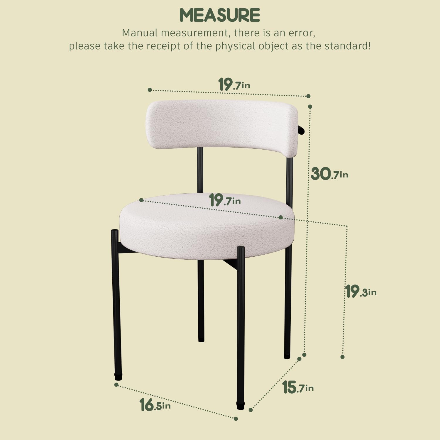 Chaise de bureau sans roulettes, chaise d'appoint confortable pour salon, salle à manger, chambre à coucher, bureau à domicile, chaise rembourrée moderne sans accoudoirs avec pieds en métal