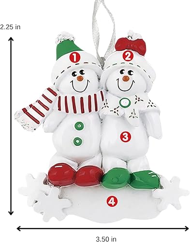 Miniatura 9 de Adorno personalizado 2022 con diseño de muñeco de nieve para la familia de 5 árboles de Navidad, adorno artesanal personalizado para la familia,