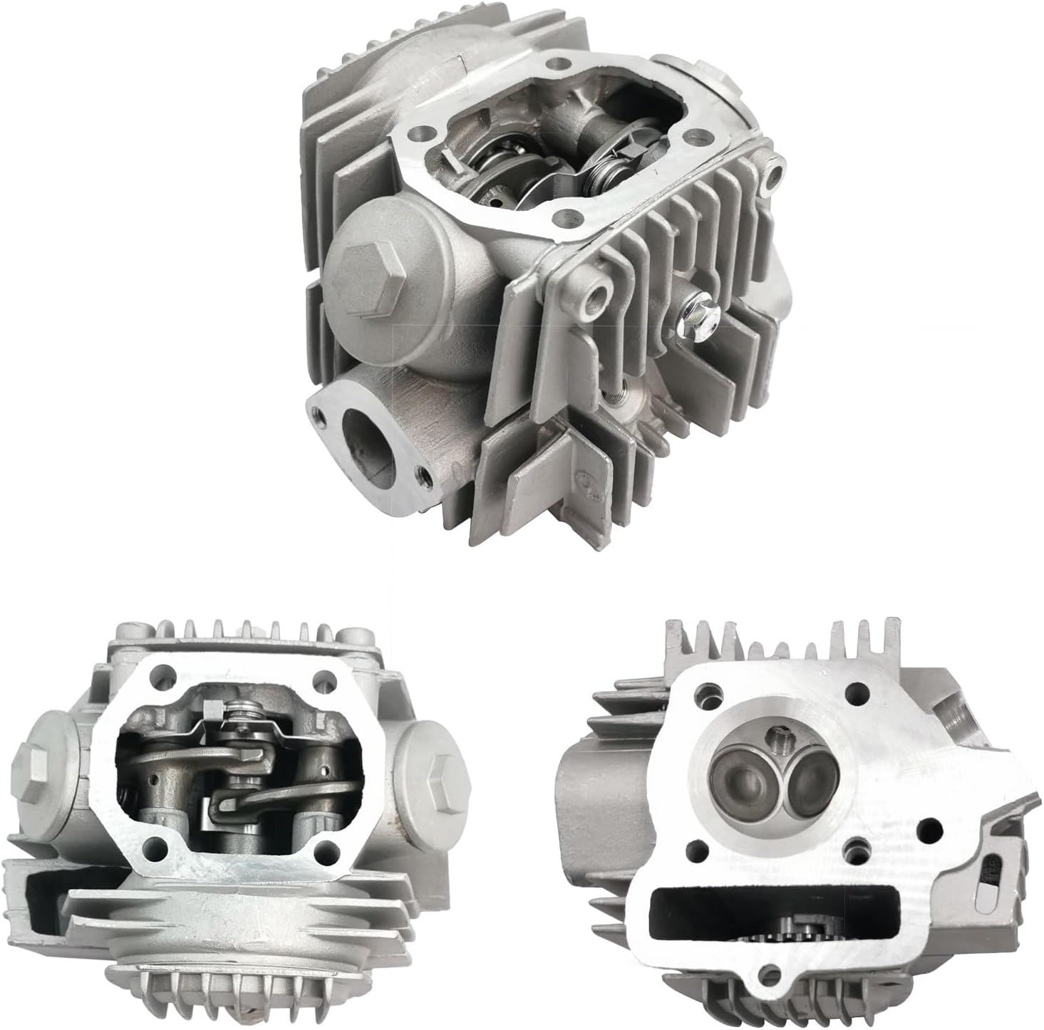 52.4mm Cylinder Piston Kit with Cylinder Head Rebuild Kit Compatible with Taotao Roketa Coolster 110cc 4 Stroke ATV Go Kart Dirt Bike