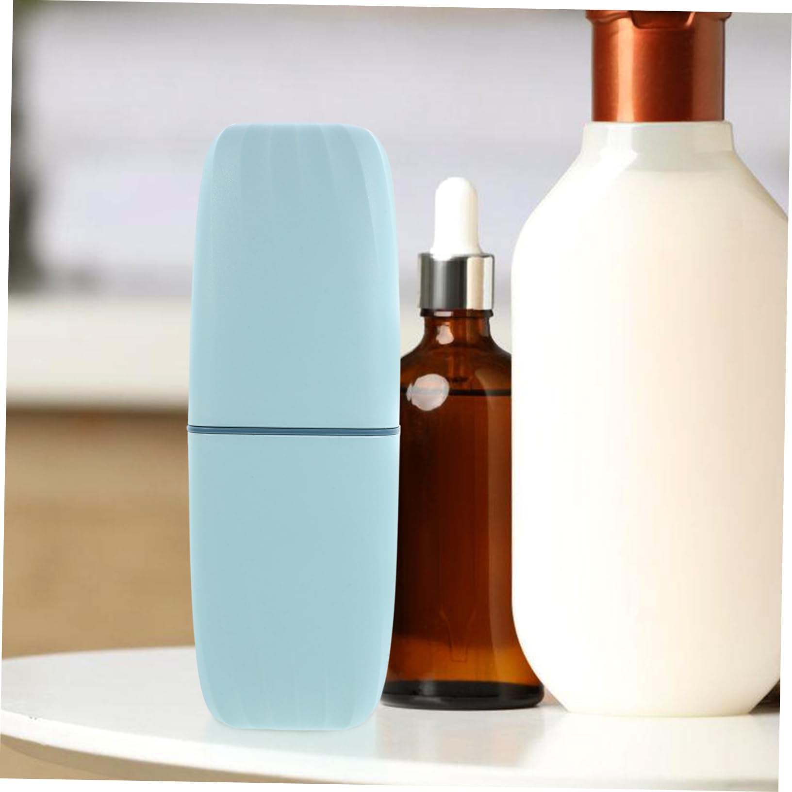 Healvian 5piezas Organizador De Cepillos De Dientes Portátil Taza De Enjuague Estuche De Viaje para Cepillo y Pasta Accesorios De Viaje Kit Bucal Compacto y Duradero