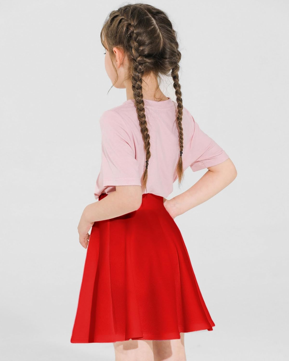 Skirt for Girls,Uniform Pleated Skater Skirts Kids Casual Mini Flare Plain Skirt - Image 4